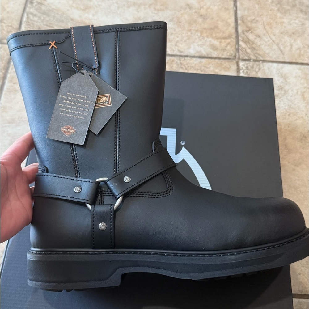 Harley-Davidson Black Leather Harness Boots